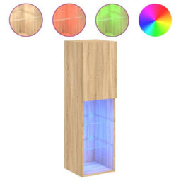 Berkfield Durable Tv Cabinets With Led Lights 2 Pcs Sonoma Oak 30.5X30X102 Cm - thumbnail 6