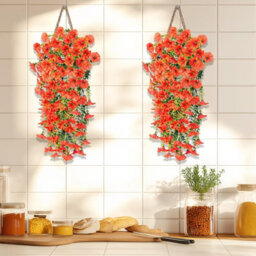 2 Pack Artificial Outdoor Hanging Flowers, 75Cm, Plants, Faux Hanging Baskets, Fake - thumbnail 5