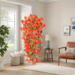 2 Pack Artificial Outdoor Hanging Flowers, 75Cm, Plants, Faux Hanging Baskets, Fake - thumbnail 6