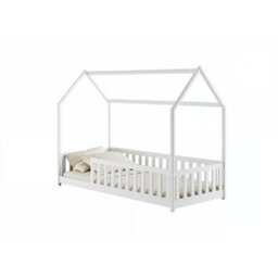 Arte Noah Wooden House Bed Eu Single Pine 97Cm - Safe, Imaginative House-Shaped Single Bed With Guard Rails - thumbnail 2
