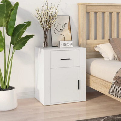 Berkfield Bedside Cabinet White 50X36X60 Cm Engineered Wood - image 1