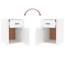 Berkfield Bedside Cabinet White 50X36X60 Cm Engineered Wood - thumbnail 9