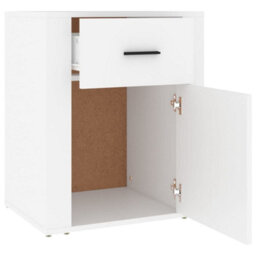 Berkfield Bedside Cabinet White 50X36X60 Cm Engineered Wood - thumbnail 7