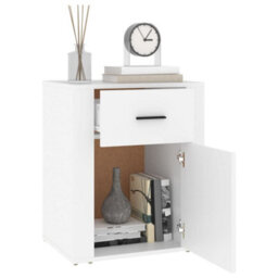 Berkfield Bedside Cabinet White 50X36X60 Cm Engineered Wood - thumbnail 5
