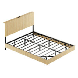 Matteo Modern Floating Bed Frame With Led Lighting And Fluted Headboard, 150 X 200 Cm - thumbnail 2
