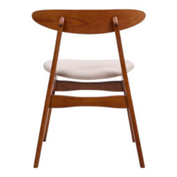 Living And Home Dining Chair Set Of 2 Beige Linen Upholstered Dining Chairs With Rubberwood Legs - thumbnail 5