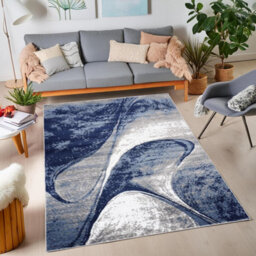 Modern Abstract Area Rug Soft Thick Pile Carpet Living Room Bedroom Non Shedding Polypropylene 120X170 Cm - thumbnail 4