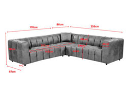 Faux Leather Suede Brown 2C2 Corner Sofa Lugano - thumbnail 8