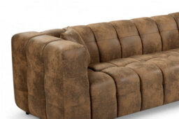 Faux Leather Suede Brown 2C2 Corner Sofa Lugano - thumbnail 2
