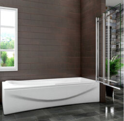 AVER-GROWTH 900X1400mm Chrome Bathroom Sliding Over Bath Shower Screen 6mm Safety Glass - thumbnail 4
