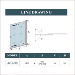 AVER-GROWTH 900X1400mm Chrome Bathroom Sliding Over Bath Shower Screen 6mm Safety Glass - thumbnail 7