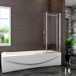 AVER-GROWTH 900X1400mm Chrome Bathroom Sliding Over Bath Shower Screen 6mm Safety Glass - thumbnail 2