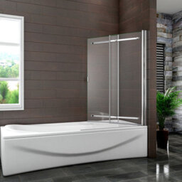 AVER-GROWTH 900X1400mm Chrome Bathroom Sliding Over Bath Shower Screen 6mm Safety Glass - thumbnail 5