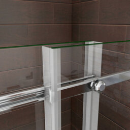 AVER-GROWTH 900X1400mm Chrome Bathroom Sliding Over Bath Shower Screen 6mm Safety Glass - thumbnail 6