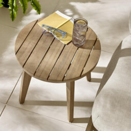 Furniturebox Uk Iko Solid Wood Round Side Table - Light Teak, Indoor/outdoor, Fsc Certified - thumbnail 2