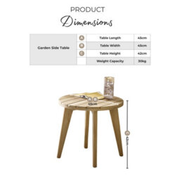 Furniturebox Uk Iko Solid Wood Round Side Table - Light Teak, Indoor/outdoor, Fsc Certified - thumbnail 5