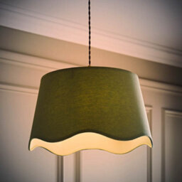 Valuelights Mabel Large Sage Scallop Edge Linen Lamp Shade (D)45Cm - thumbnail 2