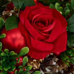 Dibor Vintage Style Headley Rose Festive Decor Autumn-Winter Wreath Front Door Christmas Wreath 52Cm - thumbnail 6