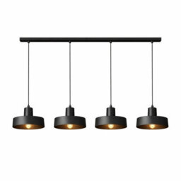 Luminosa Lighting Luminosa Velyo Bar Pendant Ceiling Light Black 4X E27 - thumbnail 2