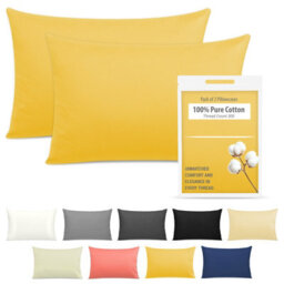 Lazzaro Luxury 300 Thread Count Egyptian Cotton Pillow Cases 2 Pack Breathable Ultrasoft Pillow Covers - thumbnail 1