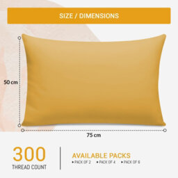 Lazzaro Luxury 300 Thread Count Egyptian Cotton Pillow Cases 2 Pack Breathable Ultrasoft Pillow Covers - thumbnail 3