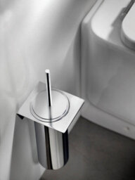Cosmic Toilet Brush, Siver Gloss, Wall-Mounted. Collection Kubic - thumbnail 2
