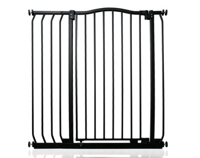 Bettacare Extra Tall Curved Top Dog Gate, 89Cm - 98Cm, Matt Black, Extra Tall 100Cm In Height, Pressure Fit Pet Gate - image 1