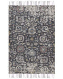 Beliani Living Multicolour Oriental Rug 150 X 230 Cm With Distressed Tassels - thumbnail 1