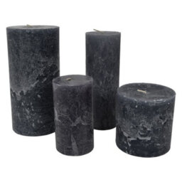 Buttercup Farm Libra Rustica Pillar Candle - Paraffin - L10 X W10 X H10 Cm - Dark Grey - thumbnail 4