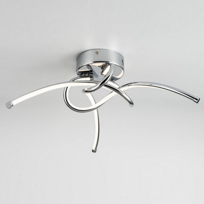 First Choice Lighting Twist - Chrome Led Flush Ceiling Light - image 1