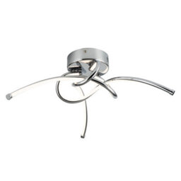 First Choice Lighting Twist - Chrome Led Flush Ceiling Light - thumbnail 4