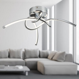 First Choice Lighting Twist - Chrome Led Flush Ceiling Light - thumbnail 6