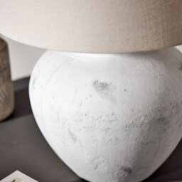 Dibor French Country Style Table Lamp Distressed Effect Vase Desk Lamp With Linen Shade Bedside Table Nightstand Home Office Desk Light - thumbnail 4
