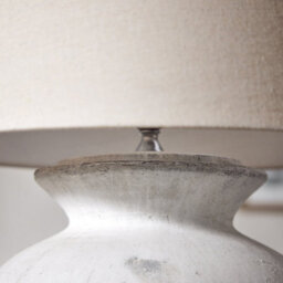 Dibor French Country Style Table Lamp Distressed Effect Vase Desk Lamp With Linen Shade Bedside Table Nightstand Home Office Desk Light - thumbnail 5