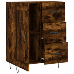 Berkfield Sideboard Smoked Oak 69.5X34X90 Cm Engineered Wood - thumbnail 6