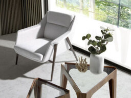 Angel Cerda Stylish White Fabric Armchair For Modern Interiors - thumbnail 2