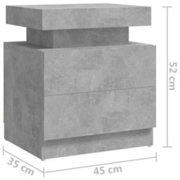 Berkfield Bedside Cabinet Concrete Grey 45X35X52 Cm Engineered Wood - thumbnail 7