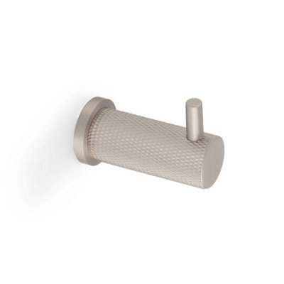 Alexander & Wilks Brunel Knurled Coat Hook - Polished Nickel Pvd