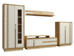 Arte Keks Cashmere & Oak Artisan Tv Cabinet - Wide Media Unit With Hidden Storage & Soft Push-Open Access - thumbnail 3