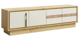 Arte Keks Cashmere & Oak Artisan Tv Cabinet - Wide Media Unit With Hidden Storage & Soft Push-Open Access - thumbnail 1