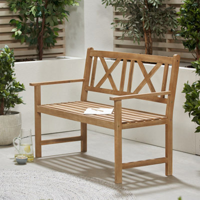 Pacific Lifestyle Outdoor Teak 2 Seater Acacia Wood Bench - image 1