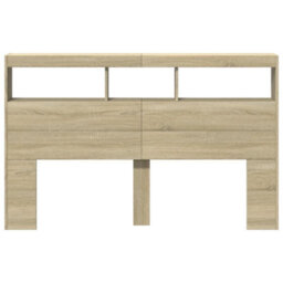 Berkfield Headboard Cabinet With Led Sonoma Oak 160X17X102 Cm - thumbnail 6