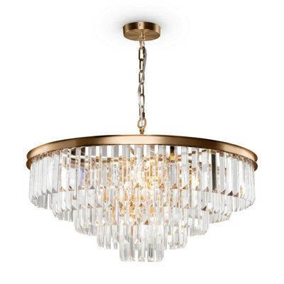 Luminosa Lighting Luminosa Classic Revero 12 Light Brass Pendant Ceiling Light - image 1