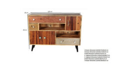 Amish Large Sideboard Cupboard With 3 Drawers In Reclaimed Wood - thumbnail 3