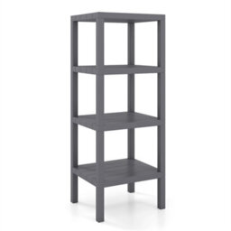 4 Tier Plastic Storage Shelf Freestanding Utility Rack - thumbnail 4