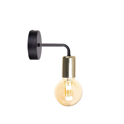 Luminosa Lighting Luminosa Nixon Wall Lamp Black, Gold, 16Cm, 1X E27