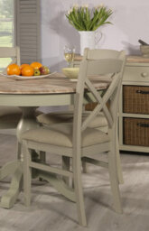 Statement Furniture Florence Crossback Upholstered Seat Dining Chair - Sage Green - thumbnail 2