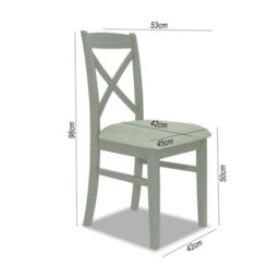 Statement Furniture Florence Crossback Upholstered Seat Dining Chair - Sage Green - thumbnail 4
