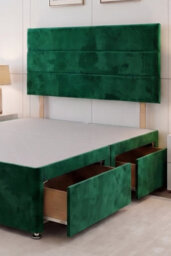 Knight Sleep York Emerald Plush 3Ft Divan Bed Base With 2 Drawers & Headboard-Single - thumbnail 2