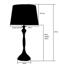 Lighting Supermarket Messini Large Black Elegant Candlestick Table Lamp With Grey Linen Shade - thumbnail 5